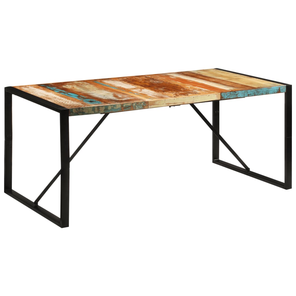 Mesa de jantar 175x90x76 cm madeira recuperada maciça