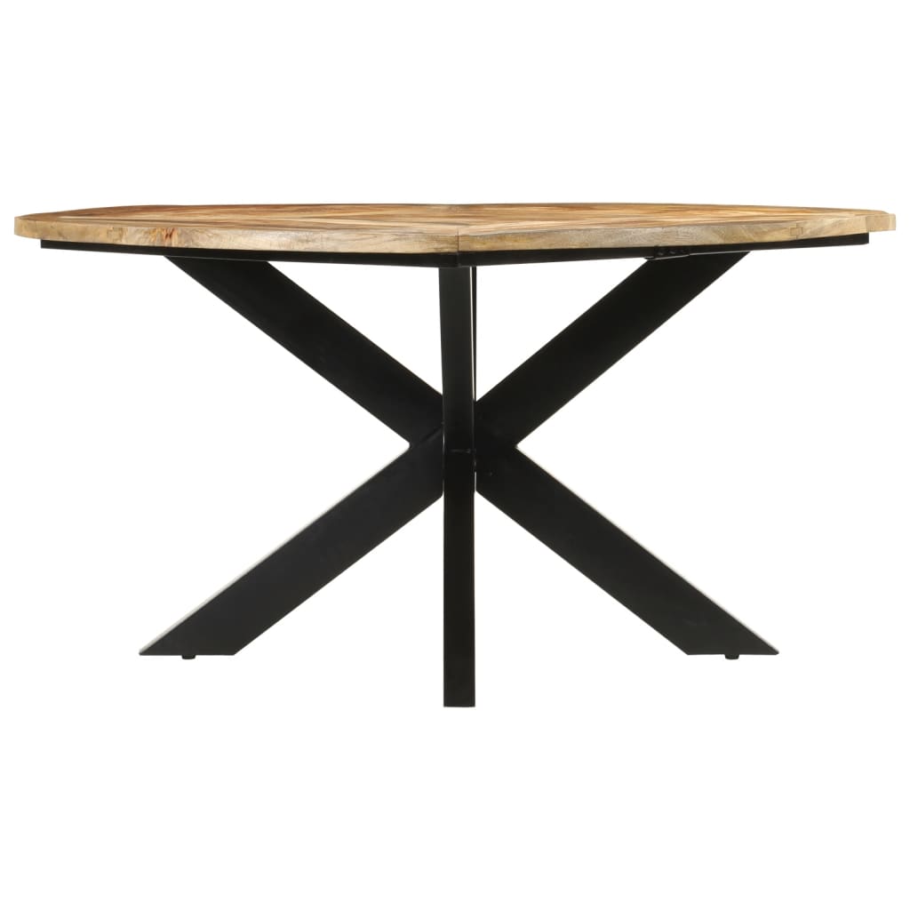 Mesa de jantar Ø150x76 cm madeira de mangueira maciça áspera