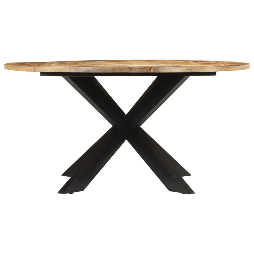 Mesa de jantar Ø150x76 cm madeira de mangueira maciça áspera