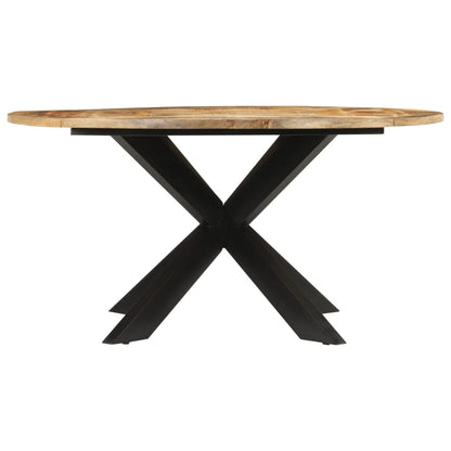 Mesa de jantar Ø150x76 cm madeira de mangueira maciça áspera