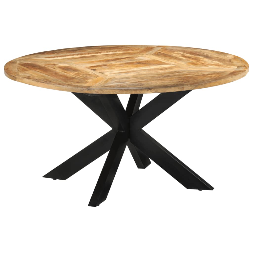 Mesa de jantar Ø150x76 cm madeira de mangueira maciça áspera