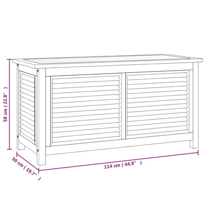 Caixa de arrumação p/ jardim com saco 114x50x58 cm teca maciça