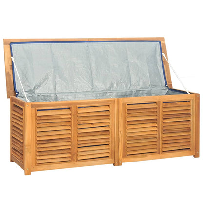 Caixa de arrumação para jardim com saco 150x50x53cm teca maciça