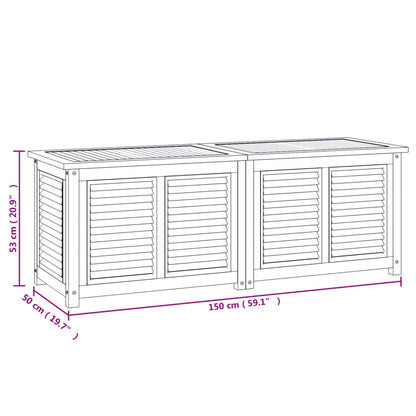 Caixa de arrumação para jardim com saco 150x50x53cm teca maciça