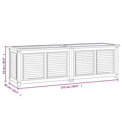 Caixa de arrumação para jardim com saco 175x50x53cm teca maciça