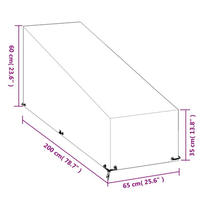 Capa para espreguiçadeira 12 ilhós 200x65x35/60 cm polietileno