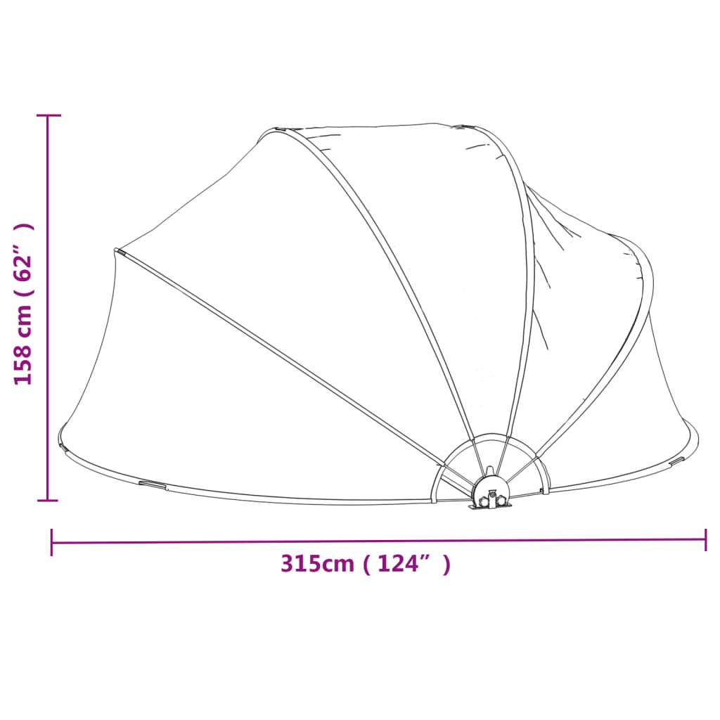 Cúpula de piscina redonda 315x158 cm PVC