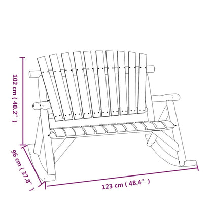 Banco de baloiço p/ jardim 2 lugares 123x96x102 cm abeto maciço