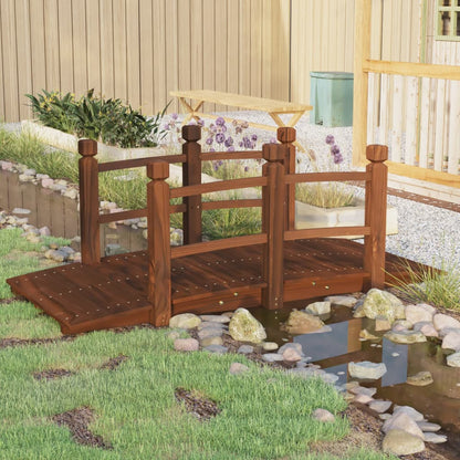 Ponte de jardim com corrimões 150x67x56 cm abeto maciço