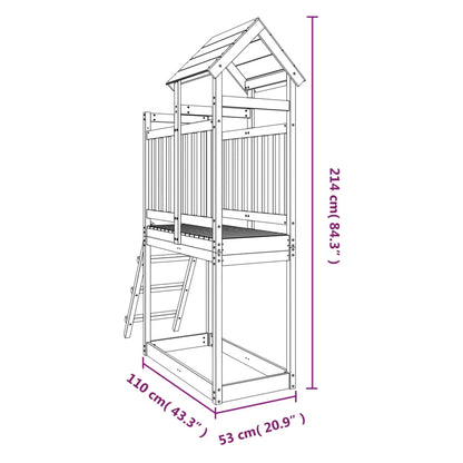 Conjunto de brincar p/ exterior 53x110x214 cm pinho maciço