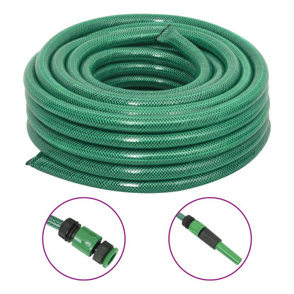 Mangueira de jardim com conjunto de encaixe 0,9" 10 m PVC verde