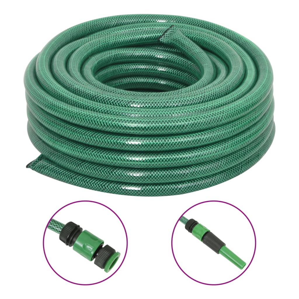 Mangueira de jardim com conjunto de encaixe 0,9" 20 m PVC verde