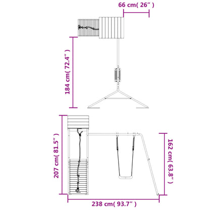 Conjunto de brincar para exterior madeira de douglas maciça