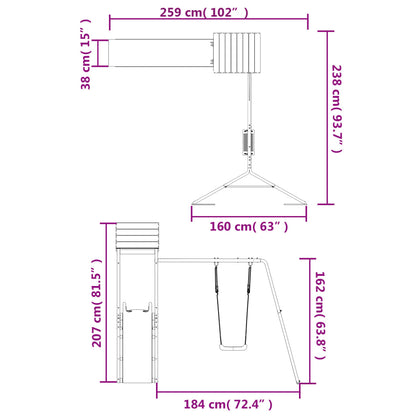 Conjunto de brincar para exterior madeira de pinho impregnada