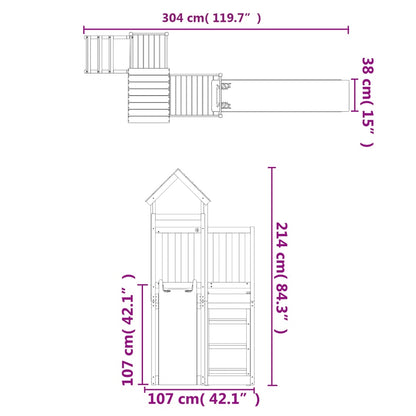 Conjunto de brincar para exterior madeira de douglas maciça