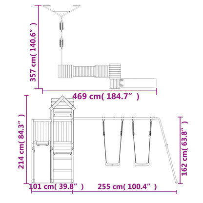 Conjunto de brincar para exterior madeira de pinho impregnada