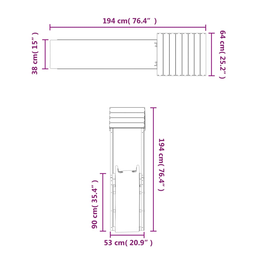 Conjunto de brincar para exterior madeira de douglas maciça