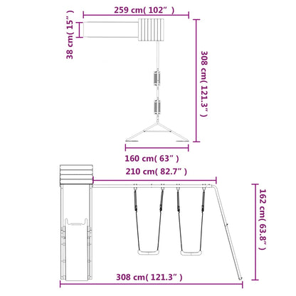 Conjunto de brincar para exterior madeira de pinho impregnada