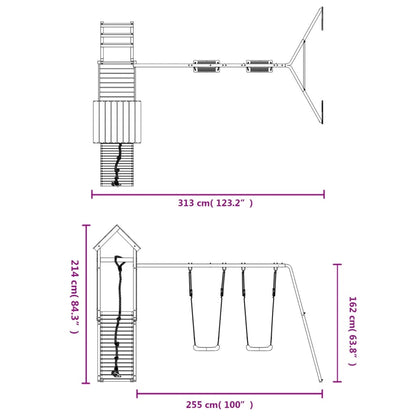 Conjunto de brincar para exterior madeira de douglas maciça