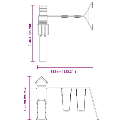 Conjunto de brincar para exterior madeira de douglas maciça