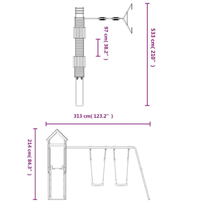 Conjunto de brincar para exterior madeira de douglas maciça