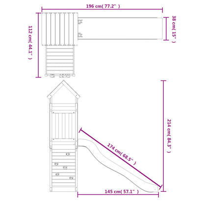 Conjunto de brincar para exterior madeira de pinho impregnada