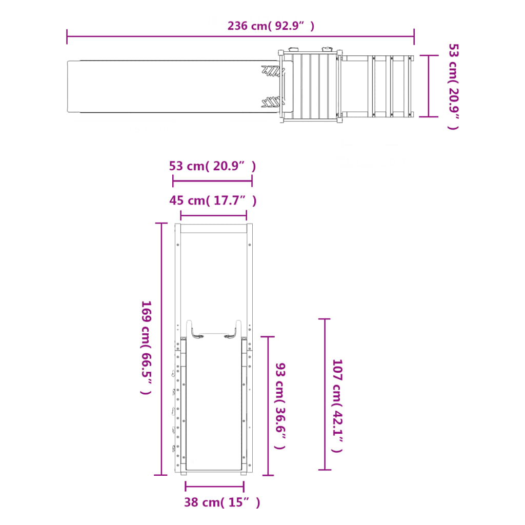 Conjunto de brincar para exterior madeira de douglas maciça