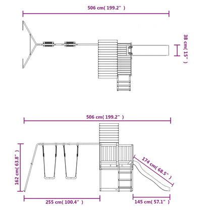 Conjunto de brincar para exterior madeira de pinho impregnada