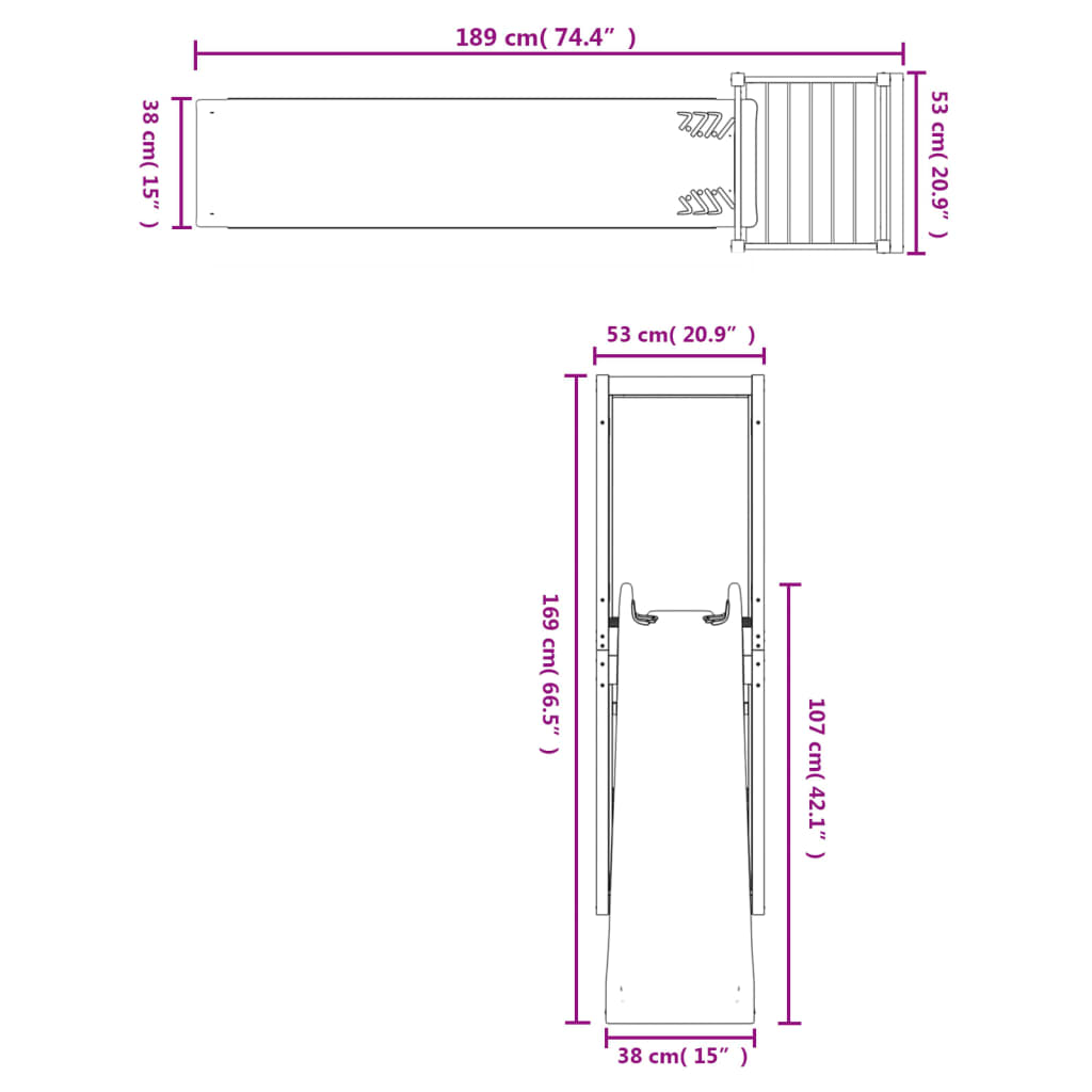 Conjunto de brincar para exterior madeira de douglas maciça