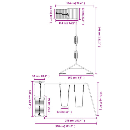 Conjunto de brincar para exterior madeira de pinho impregnada