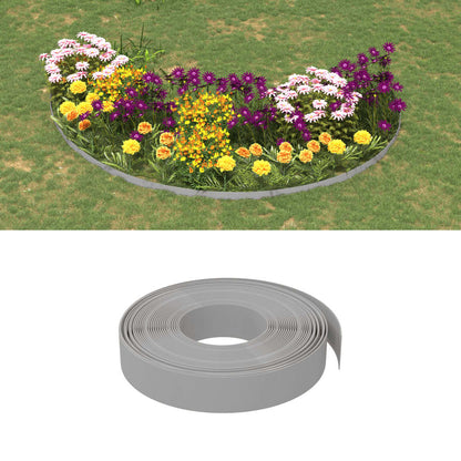 Bordas de jardim 2 pcs 10 m 10 cm polietileno cinzento