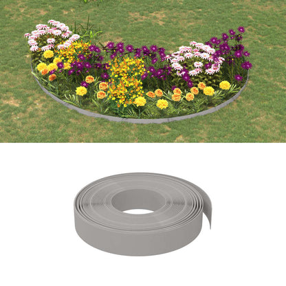 Bordas de jardim 5 pcs 10 m 10 cm polietileno cinzento