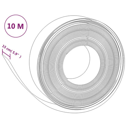 Bordas de jardim 2 pcs 10 m 15 cm polietileno cinzento