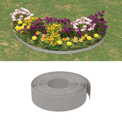 Bordas de jardim 3 pcs 10 m 15 cm polietileno cinzento