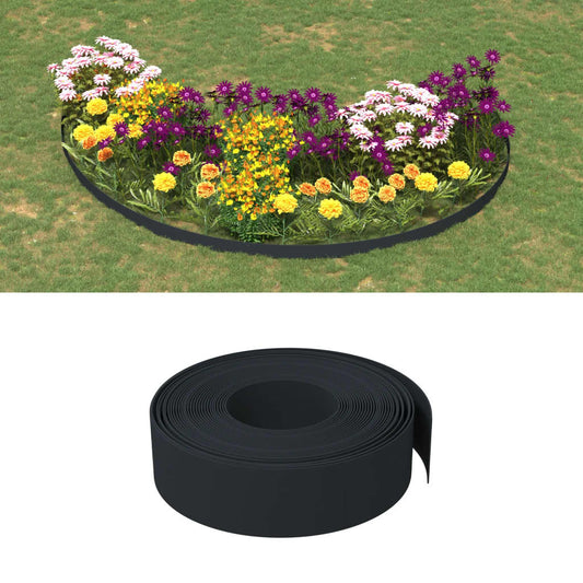 Bordas de jardim 2 pcs 10 m 15 cm polietileno preto