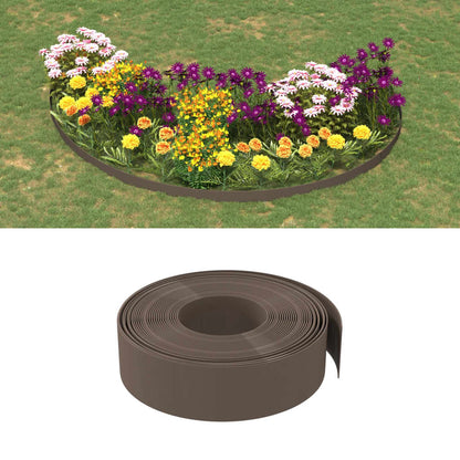 Bordas de jardim 2 pcs 10 m 15 cm polietileno castanho