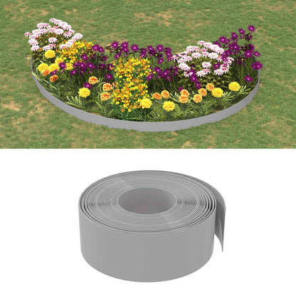 Bordas de jardim 3 pcs 10 m 20 cm polietileno cinzento