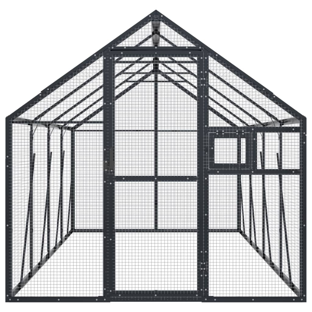 Aviário 1,79x4x1,85 m alumínio antracite