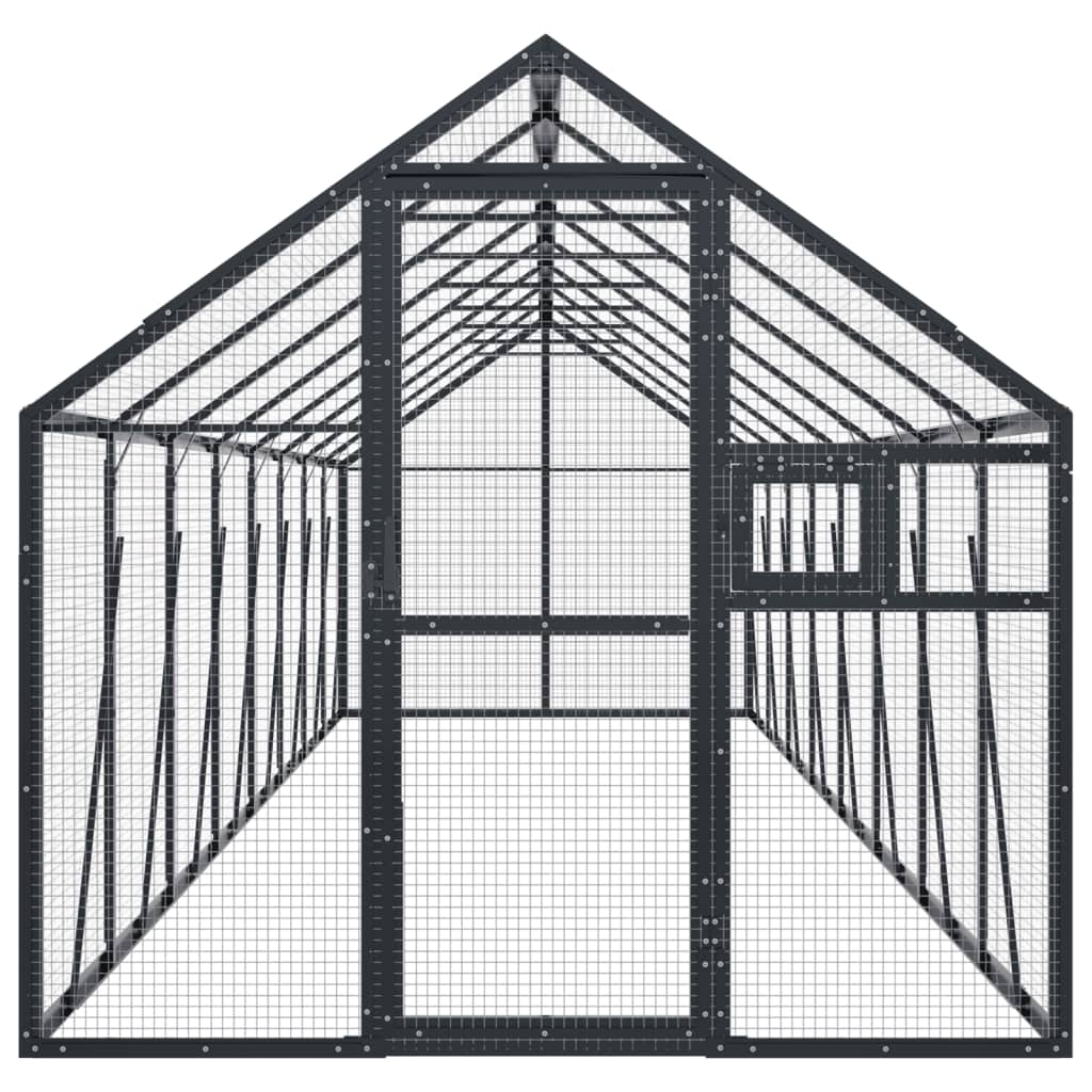 Aviário 1,79x8x1,85 m alumínio antracite