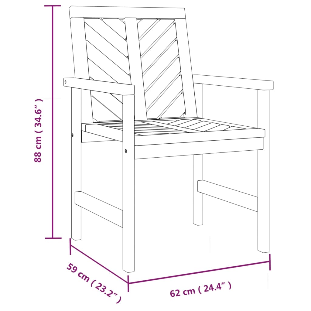 Cadeiras de jantar para jardim 4 pcs acácia maciça