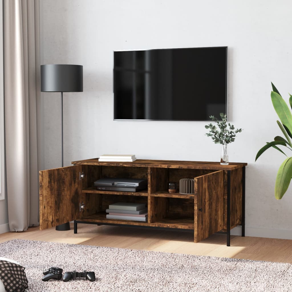 Móvel de TV Iris com 2 Portas de 102 cm - Madeira Rústica - Design Moderno