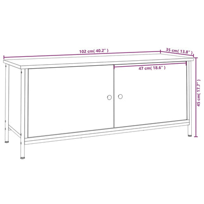 Móvel de TV Iris com 2 Portas de 102 cm - Madeira Rústica - Design Moderno