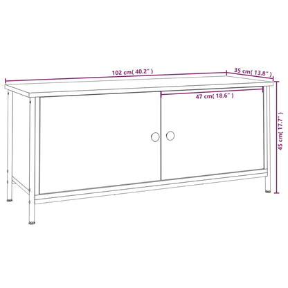 Móvel de TV Iris com 2 Portas de 102 cm - Cinzento - Design Moderno