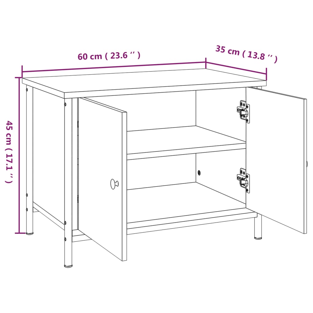 Móvel de TV Iris com 2 Portas de 60 cm - Carvalho - Design Moderno