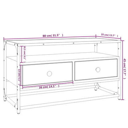 Móvel de TV 80x35x45 cm derivados de madeira cinzento sonoma