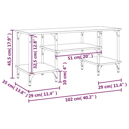 Móvel de TV 102x35x45,5 cm derivados madeira cinzento sonoma