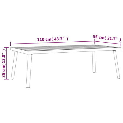 Mesa de centro de jardim 110x55x35 cm aço antracite