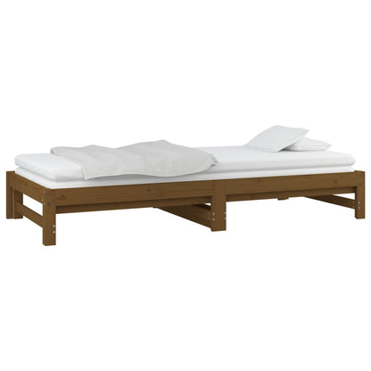 Estrutura sofá-cama de puxar 2x(90x190)cm pinho maciço castanho