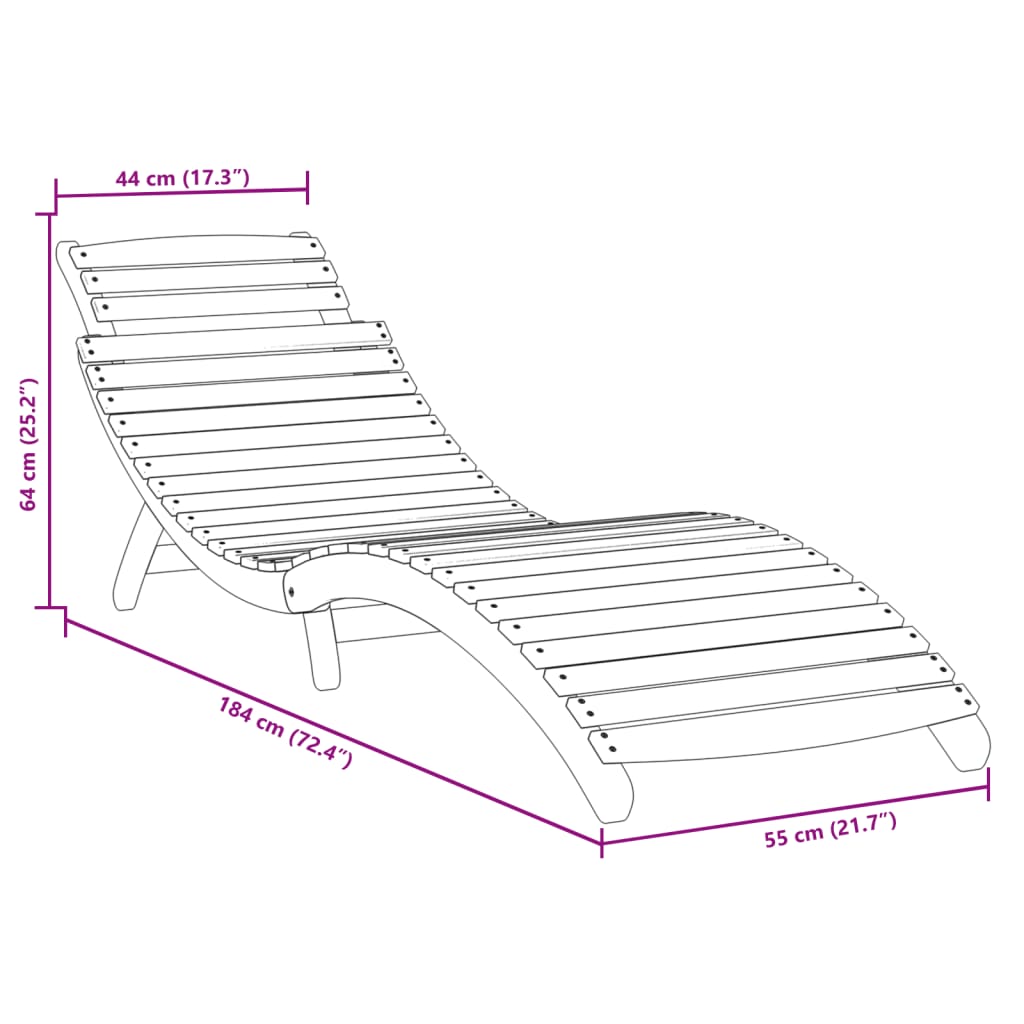 Espreguiçadeira com mesa madeira de acácia maciça cinzento