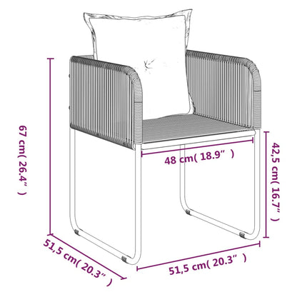 5 pcs Conjunto de jantar para jardim preto